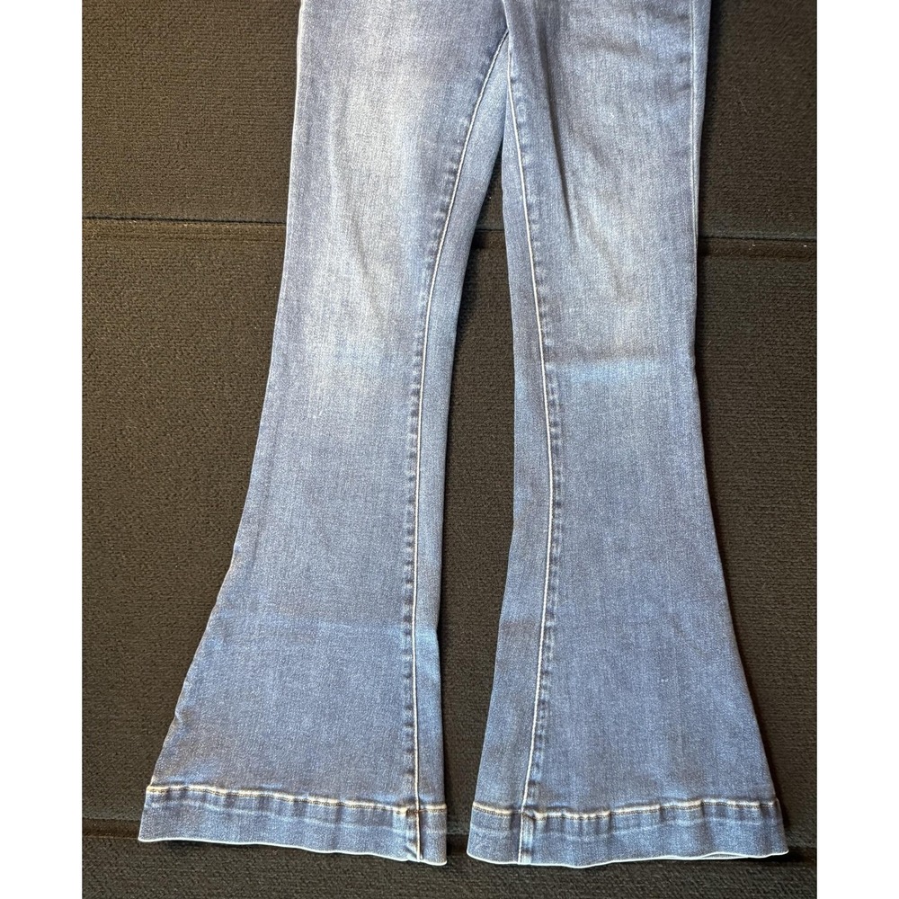 VERVET BLUE Womens 26 High Rise Flare Bell Bottom Stretch Jeans Light Blue - Picture 3 of 13